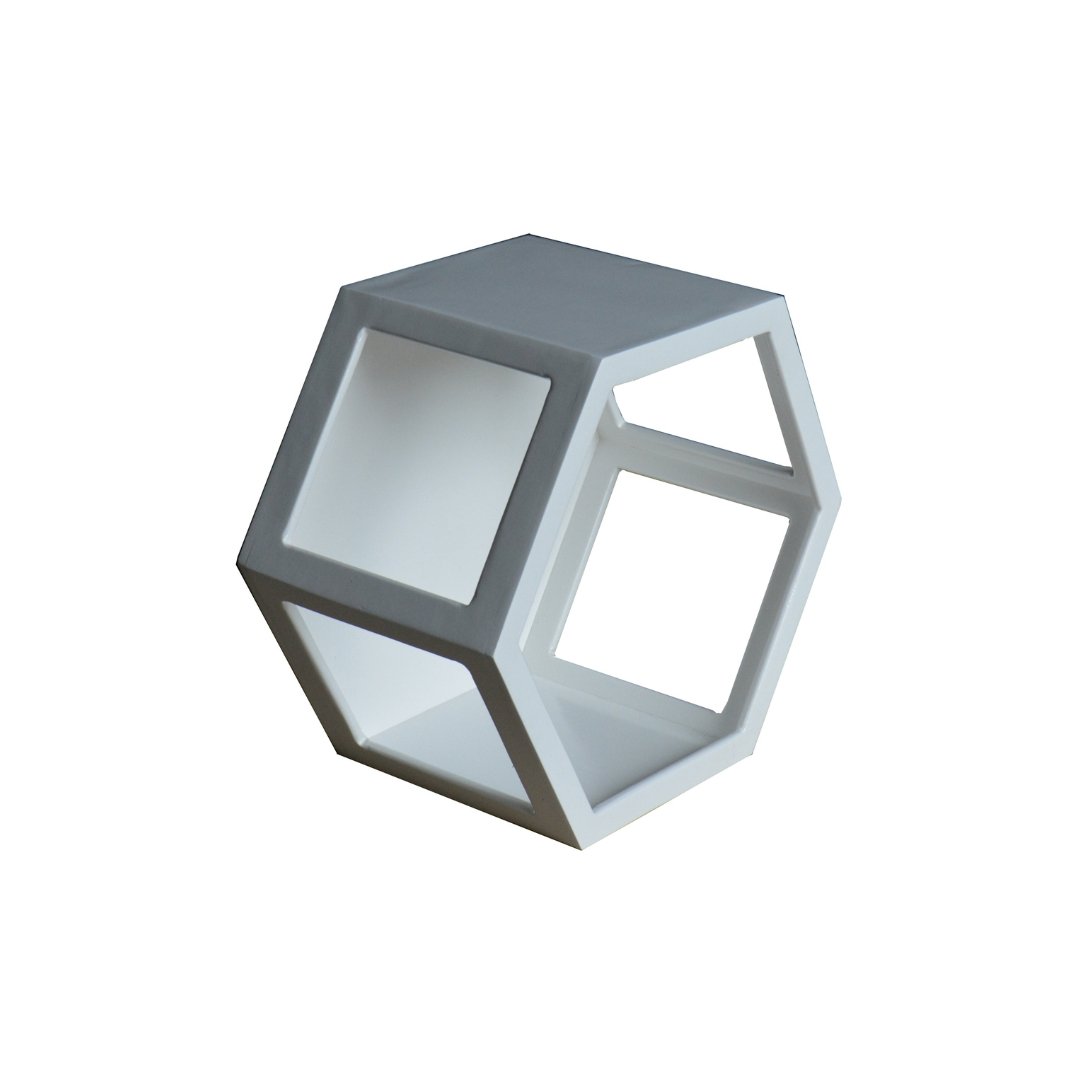 mucat-honeycomb-cat-shelf-hexagon-white MUCAT Honeycomb ชั้นลอยแมวติดผนังทรงหกเหลี่ยมสีขาว โมเดิร์น