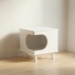 MUCAT Nordic Curve บ้านแมวสีขาวสไตล์นอร์ดิก