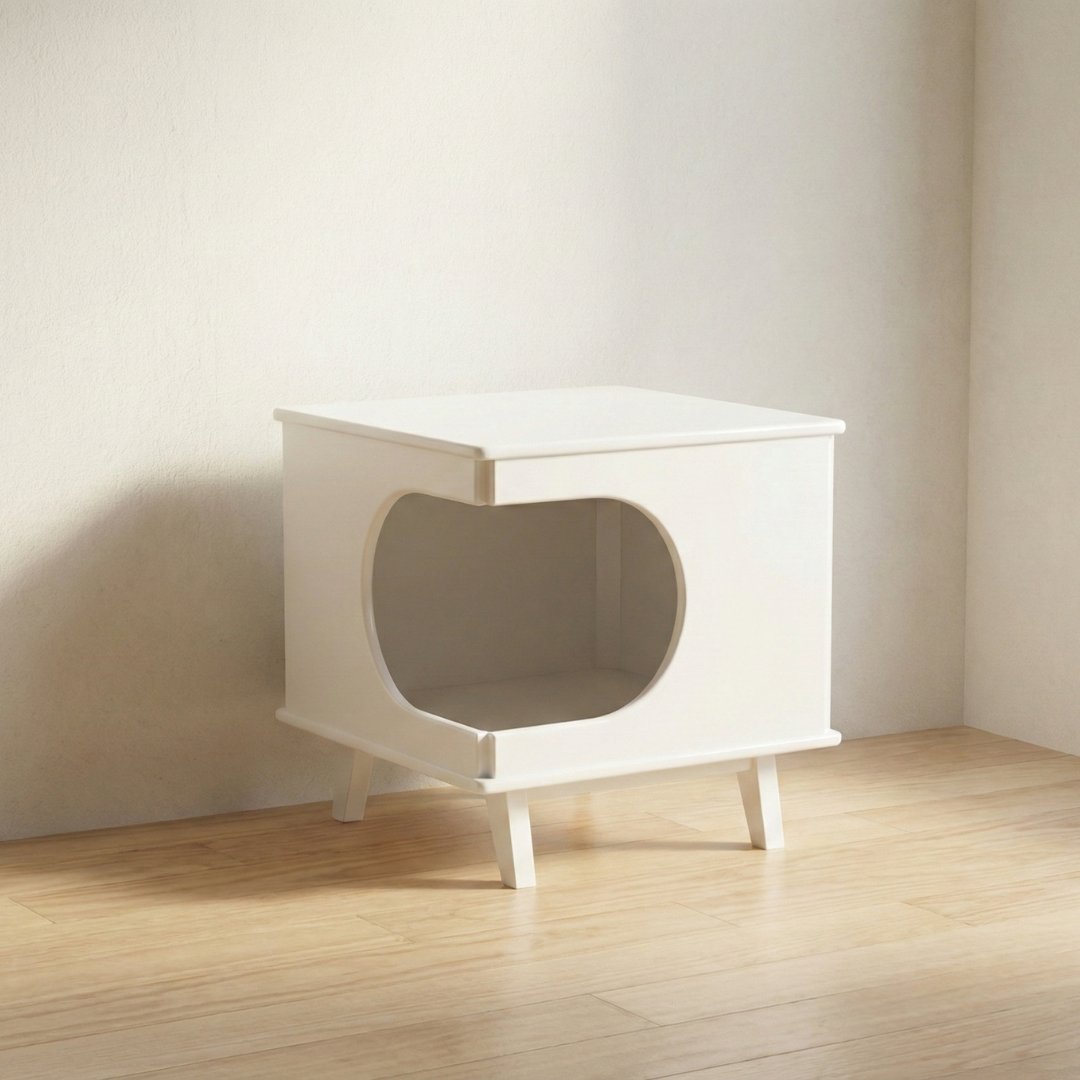 mucat-nordic-curve-white-cat-house MUCAT Nordic Curve บ้านแมวสีขาวสไตล์นอร์ดิก