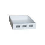 MUCAT Square Step ชั้นลอยแมวติดผนังทรงถาดสี่เหลี่ยมสีขาว เจาะช่องด้านหน้า 3 ช่อง