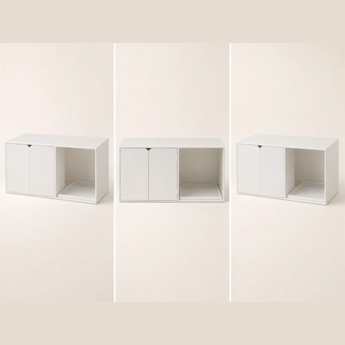 ตู้ครอบห้องน้ำแมว MUCAT Clean Box สีขาวมินิมอล