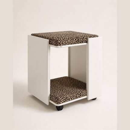 MUCAT Duo Seat เฟอร์นิเจอร์แมว 2-in-1 เก้าอี้สีขาว มีล้อเลื่อน